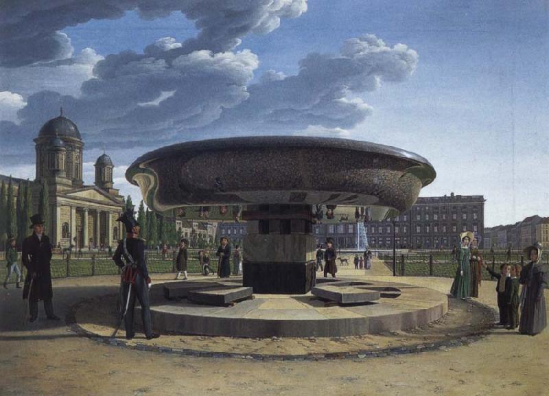 Johann Erdmann Hummel The Granite Bowl at the Lustgarten Berlin oil painting picture